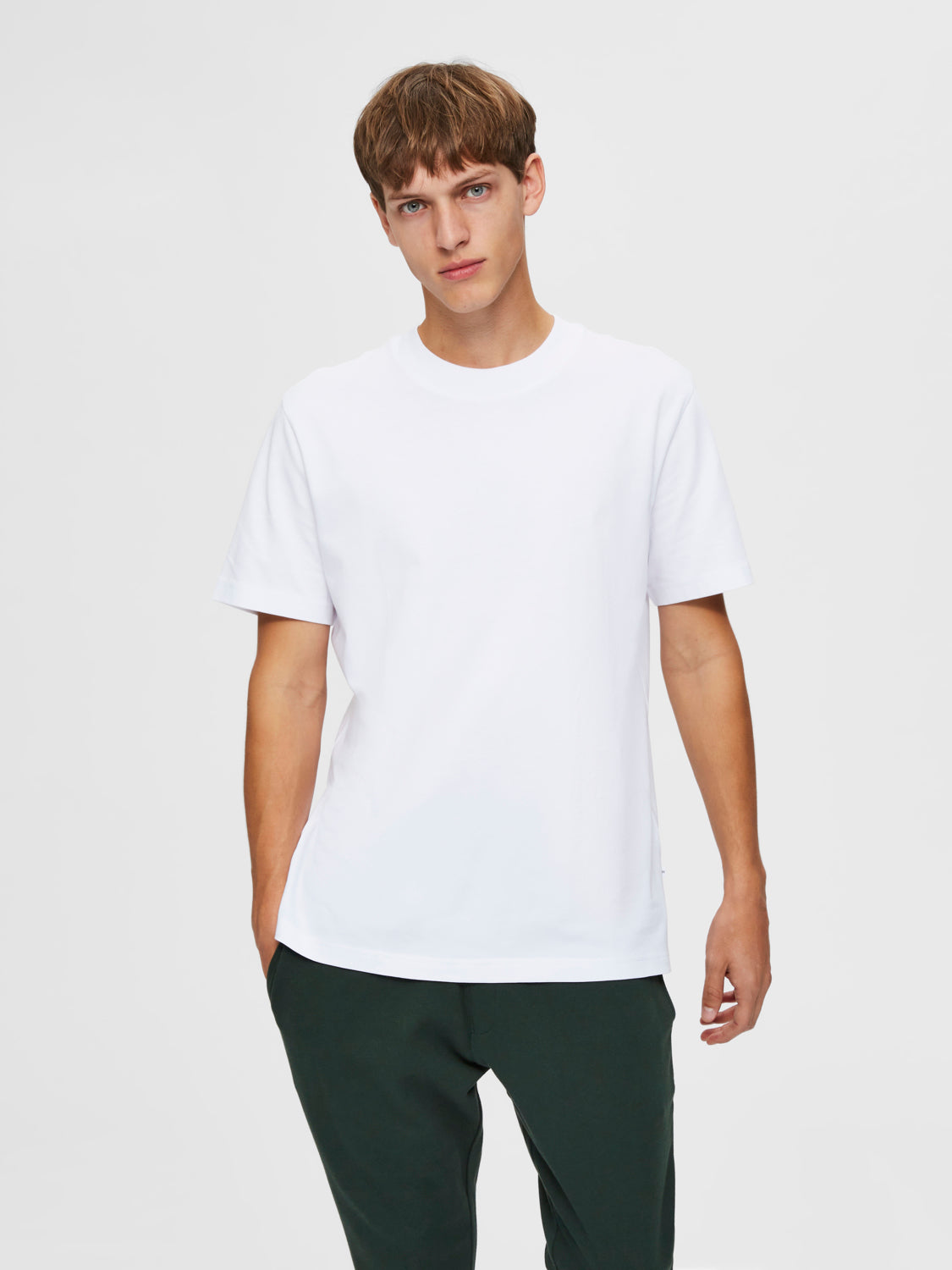 SLHRELAXCOLMAN200 T-Shirt - Bright White